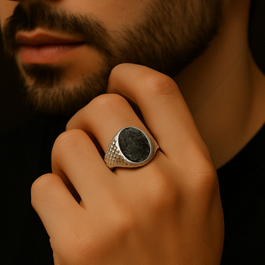 Anillo Terra Piedra Obsidiana